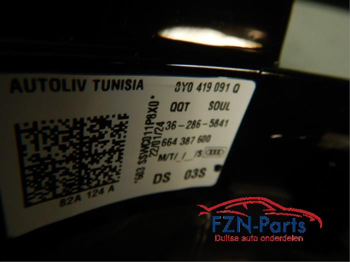 Audi A3 8Y Stuur MF+F1+VIEW Leer Grijs Stiksel