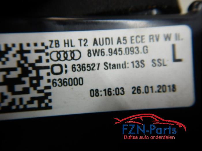 Audi A5 8W Sportback Dynamische Achterlicht Achterklep Links