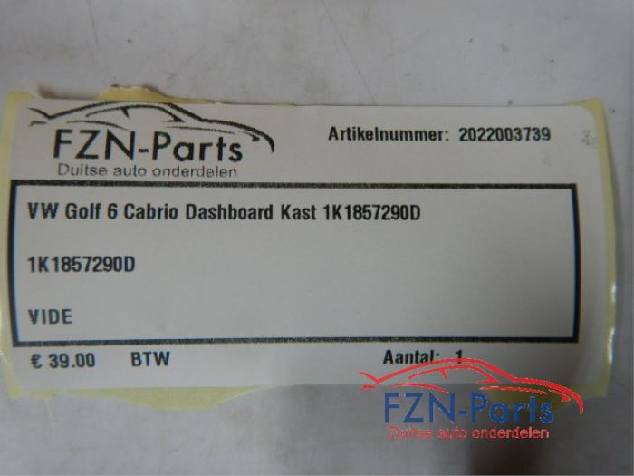 VW Golf 6 Cabrio Dashboard Kast