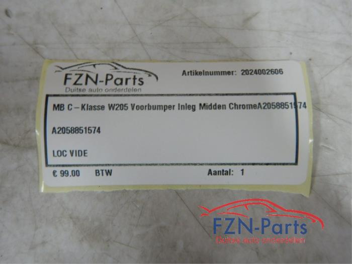 Mercedes-Benz C-Klasse W205 Voorbumper Inleg Midden Chrome