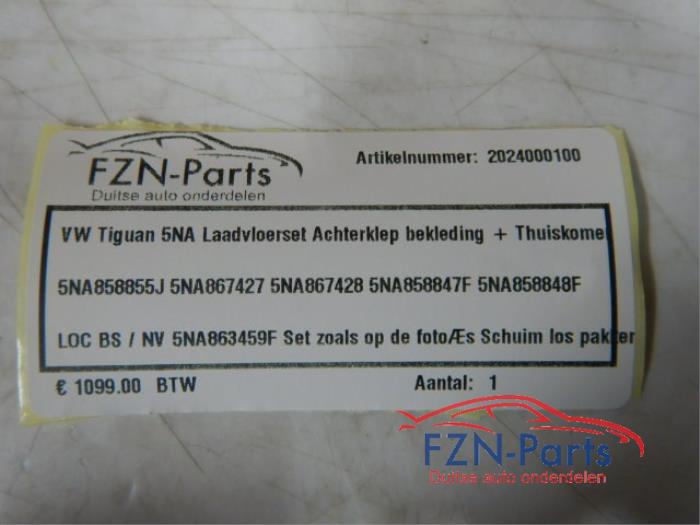 VW Tiguan 5NA Laadvloerset Achterklep Bekleding+Thuiskomer
