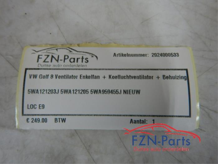 VW Golf 8 Ventilator Enkelfan + Koelluchtventilator + Behuizing
