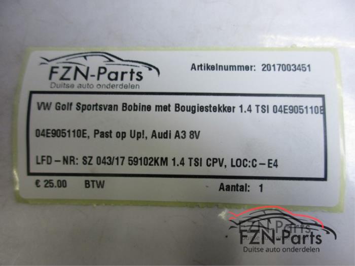 VW Golf Sportsvan Bobine met Bougiestekker 1.4 TSI