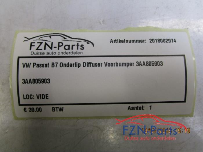 VW Passat B7 Onderlip Diffuser Voorbumper