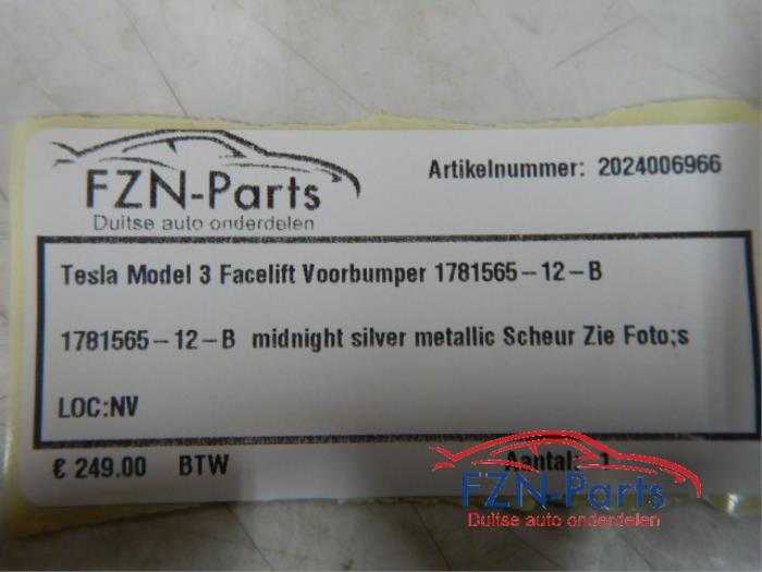 Tesla Model 3 Facelift Voorbumper