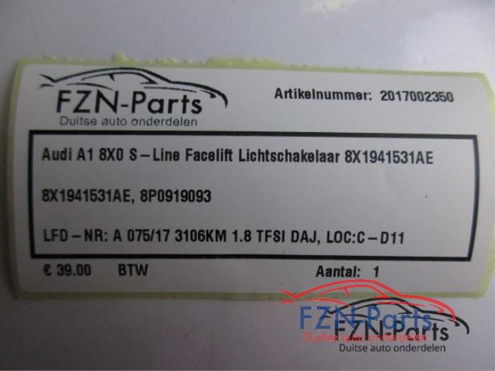 Audi A1 8X0 S-Line Facelift Lichtschakelaar