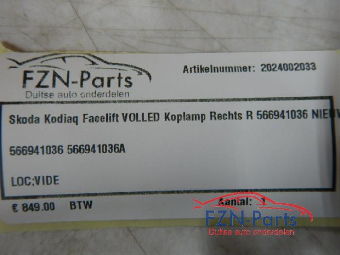 Skoda Kodiaq Facelift Volled Koplamp Rechts R