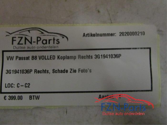 VW Passat B8 Facelift VOLLED Koplamp Rechts