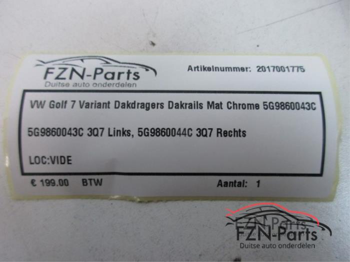 VW Golf 7 Variant Dakdragers Dakrails Mat Chrome