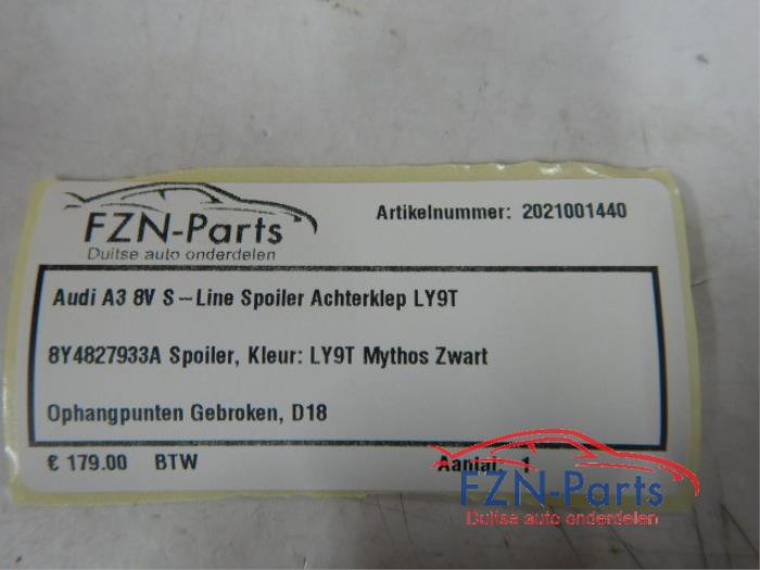 Audi A3 8Y S-Line Spoiler Achterklep LY9T