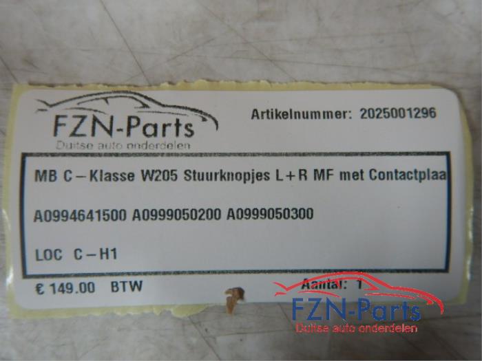 Mercedes-Benz C-Klasse W205 Stuurknopjes Links+Rechts MF met Contactplaat