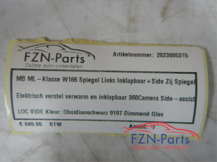 Mercedes-Benz ML-Klasse W166 Spiegel Links Inklapbaar