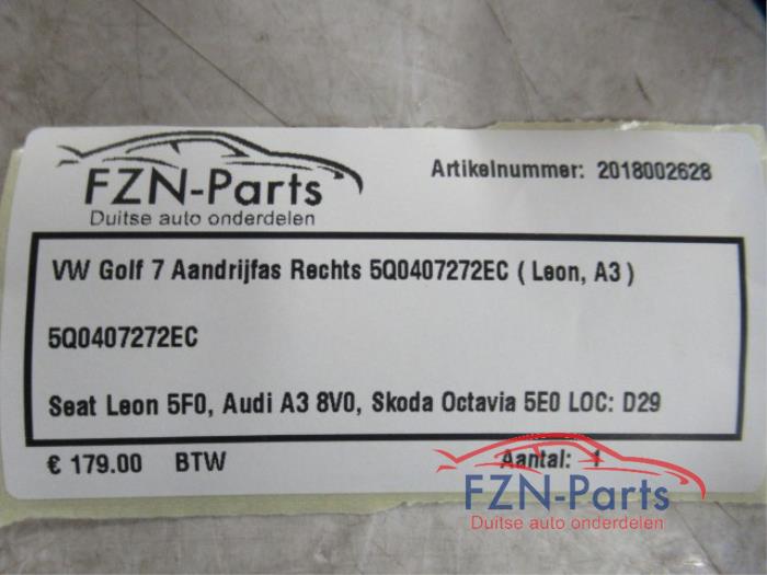 VW Golf 7 Aandrijfas Rechts