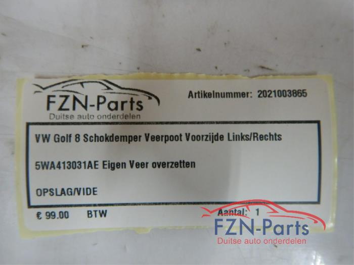 VW Golf 8 Schokdemper Veerpoot Voorzijde Links/Rechts