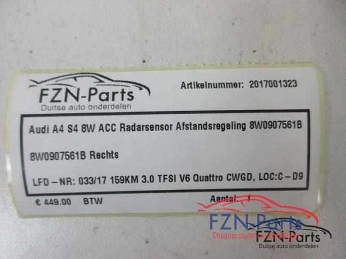 Audi A4 S4 8W ACC Radarsensor Afstandsregeling