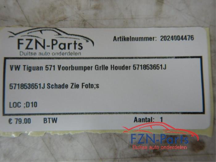 VW Tiguan 571 R-Line Voorbumper grille houder