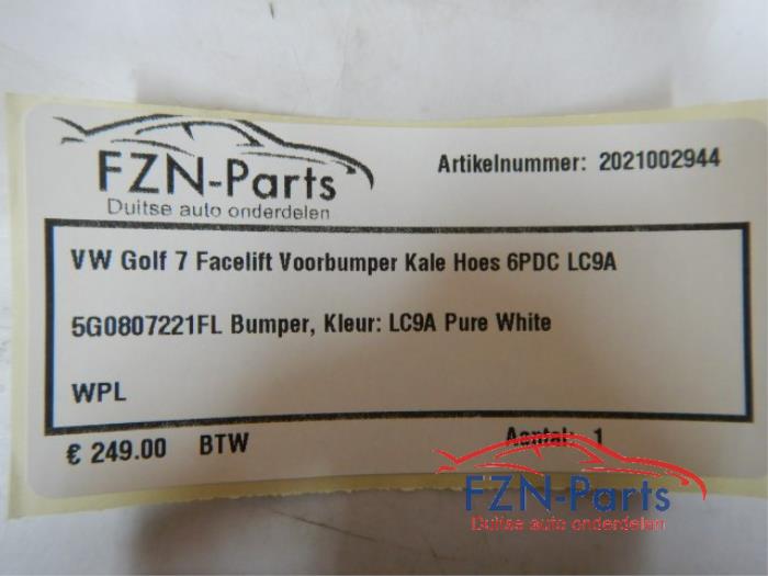 VW Golf 7 Facelift Voorbumper Kale hoes