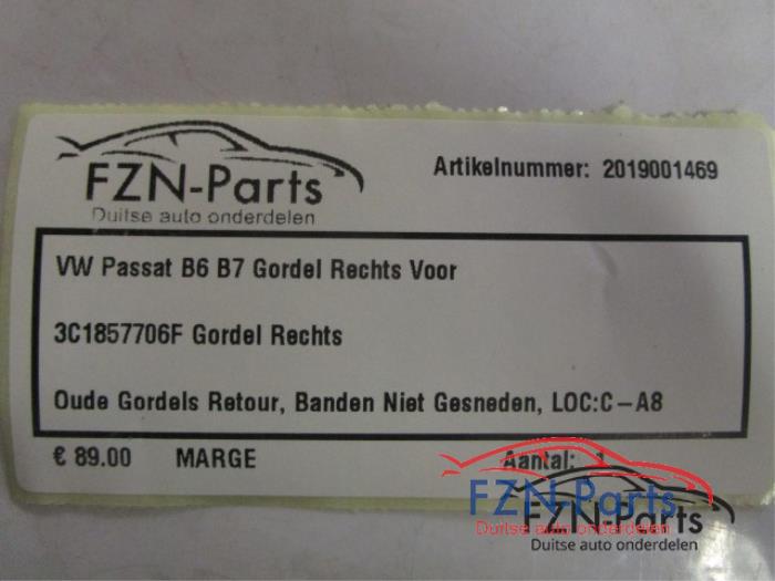 Veiligheidsgordel links-voor Volkswagen Passat (22728431)