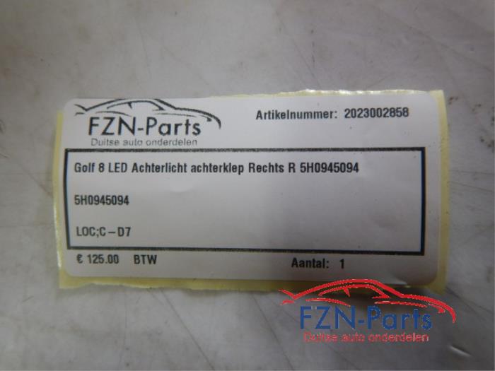VW Golf 8 LED Achterlicht Achterklep Rechts