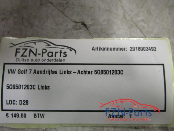 VW Golf 7 Aandrijfas Links-Achter