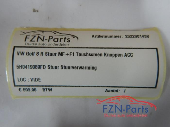 VW Golf 8 R Stuur MF+F1 Touchscreen Knoppen ACC