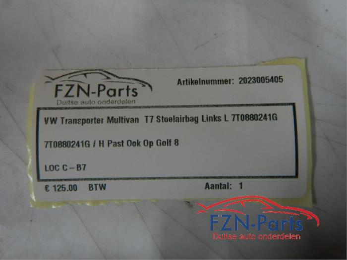VW Transporter Multivan T7 Stoelairbag Links L