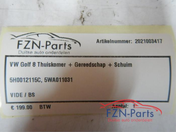 VW Golf 8 16 inch thuiskomer + Gereedschap + Schuim