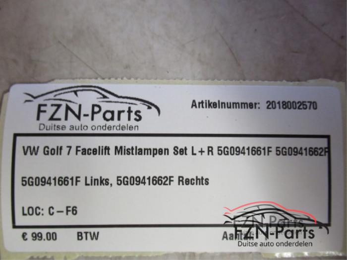 Mistlampen set compleet Volkswagen Golf (22736174)