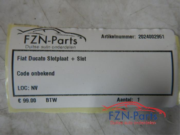 Fiat Ducato Slotplaat+Slot Code Onbekend 2.8 JTD