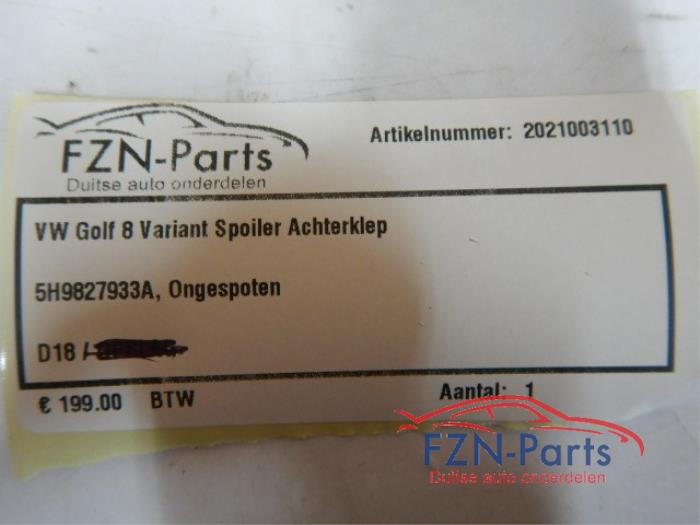 VW Golf 8 Variant Spoiler Achterklep