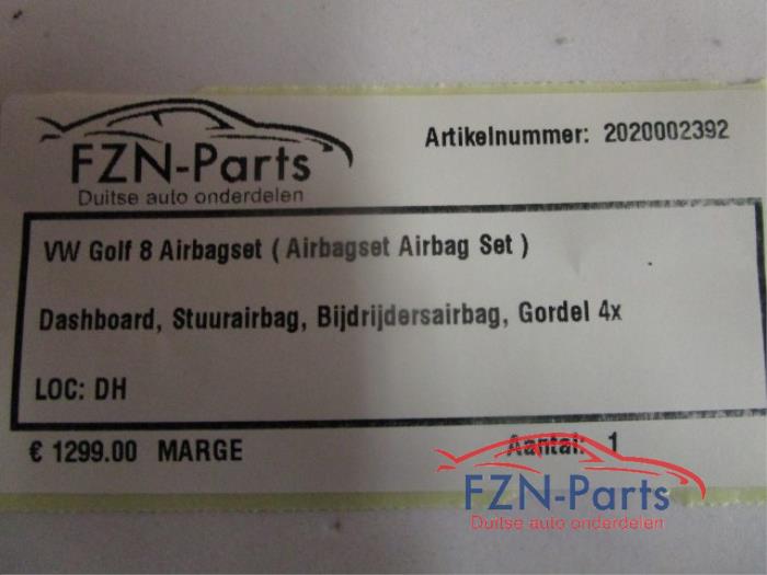 VW Golf 8 Airbagset Dashboard Gordels (Airbagset Airbag Set ) Dashboard