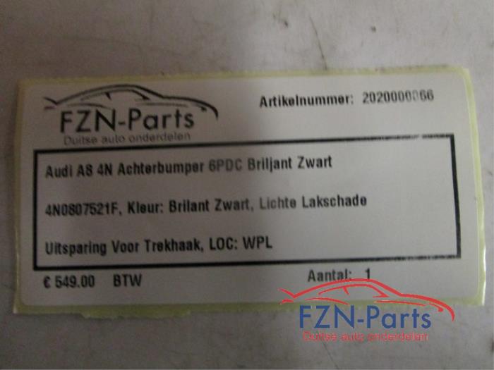 Audi A8 4N Achterbumper 6PDC Briljant Zwart