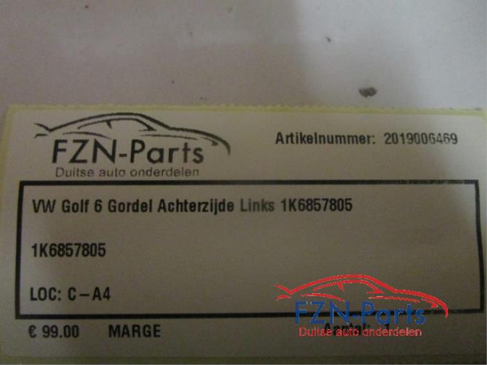 VW Golf 6 Gordel Links-achter