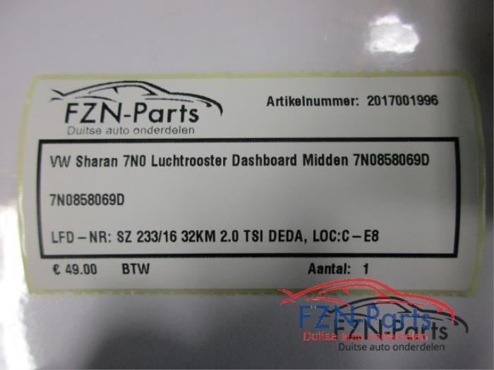 Luchtrooster Dashboard Volkswagen Sharan (22735871)