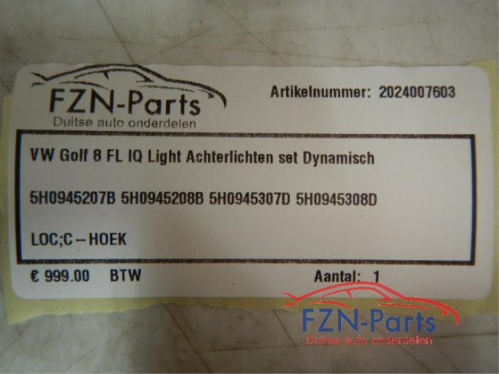 VW Golf 8 Facelift IQ Light Achterlichten Set Dynamisch