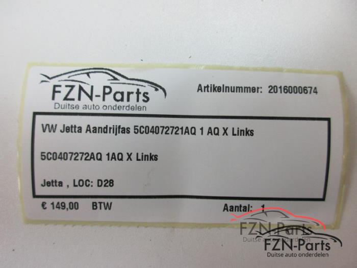 Aandrijfas links-voor Volkswagen Jetta (22724962)