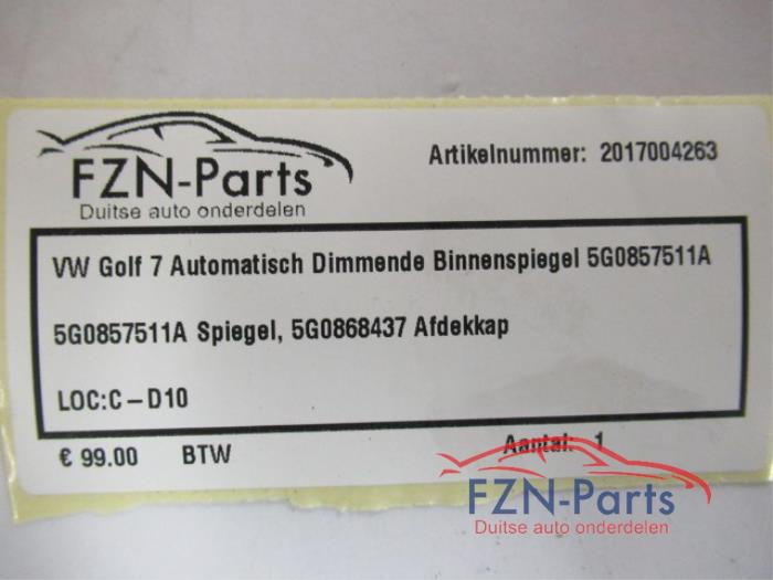 VW Golf 7 Automatisch Dimmende Binnenspiegel