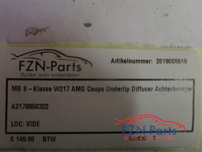 MERCEDES-BENZ S-Klasse W217 AMG Coupe Onderlip Diffuser Achterbumper