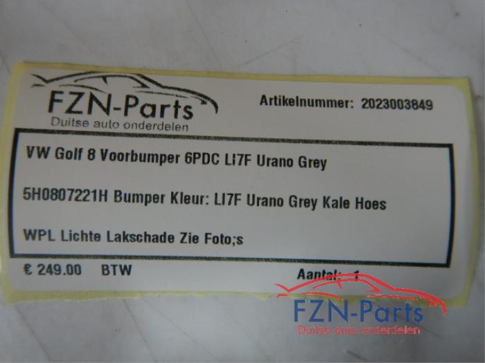 VW Golf 8 Voorbumper 6PDC LI7F Urano grey