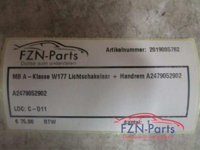 MB A-Klasse W177 Lichtschakelaar + Handremschakelaar