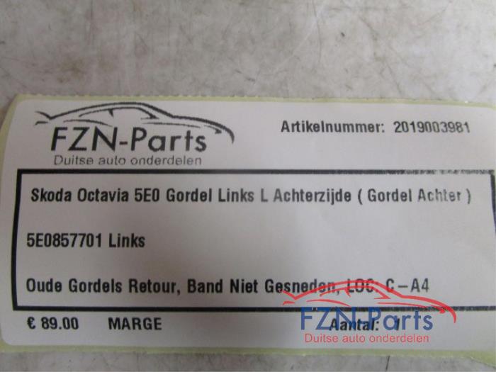 Veiligheidsgordel links-achter Skoda Octavia (22738220)