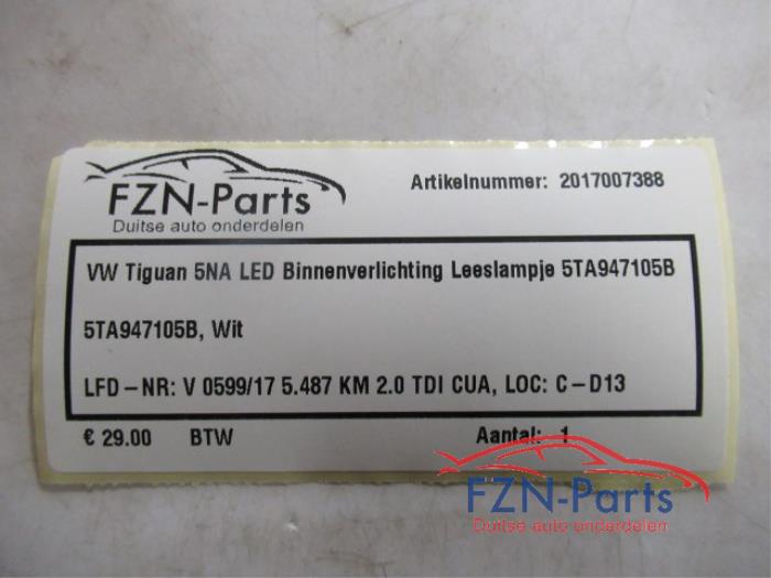 VW Tiguan 5NA LED Binnenverlichting Leeslampje