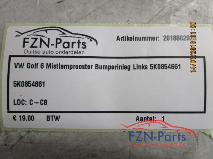 VW Golf 6 Mistlamprooster Bumperinleg Links