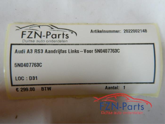 Audi A3 RS3 Aandrijfas Links-Voor