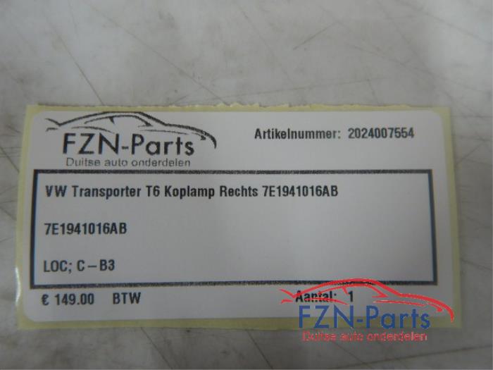 VW Transporter T6 Koplamp Rechts