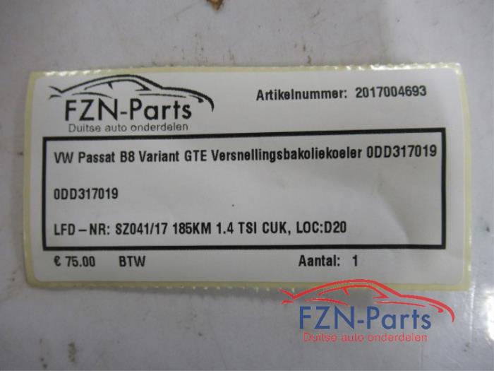 VW Passat B8 Variant GTE Versnellingsbakoliekoeler