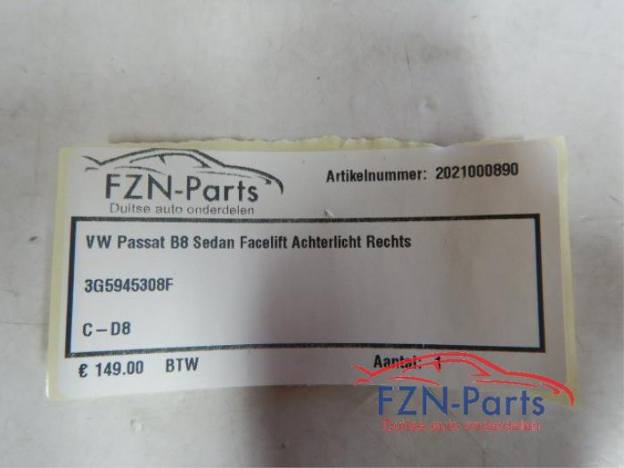 VW Passat B8 Sedan Facelift Achterlicht Rechts