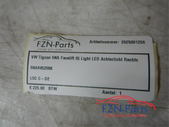 VW Tiguan 5NA Facelift IQ-Light LED Achterlicht Rechts