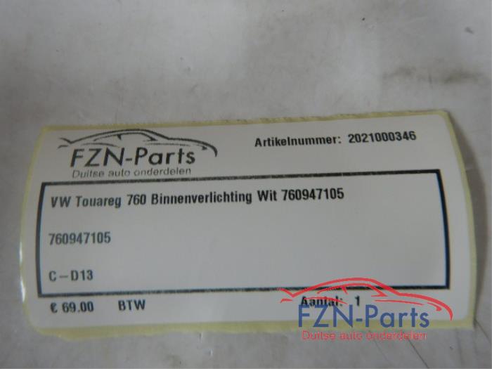 Binnenverlichting voor Volkswagen Touareg (22740879)