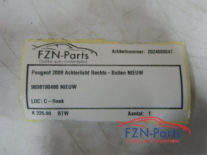 Peugeot 2008 Achterlicht Rechts-Buiten Nieuw